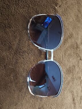 Jessica Simpson Silver Frame Sunglasses with Blue Lenses